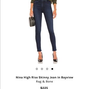 Rag and Bones High arise Skinny Jeans size 27